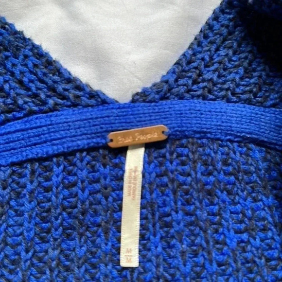 Free people open front cardigan blue/black size medium - Picture 2 of 7